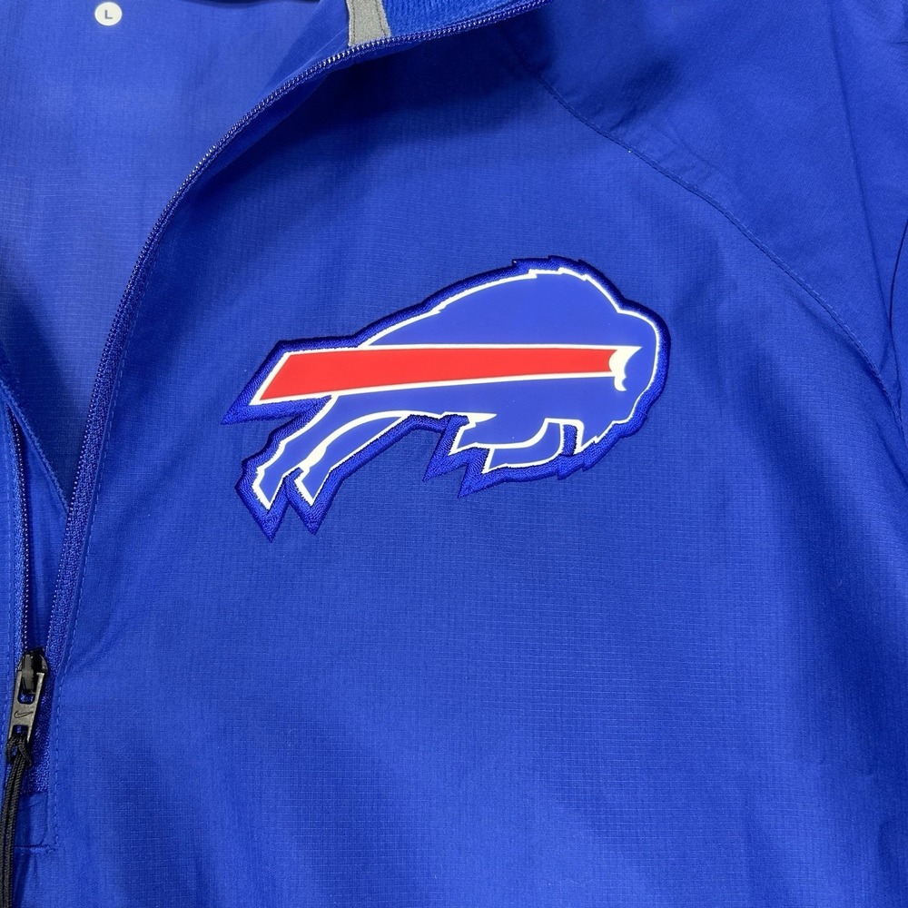 Nike On Field Bufflao Bills Sideline Coach Windbreaker Men L Blue Vented 1/4 zip - Picture 7 of 15